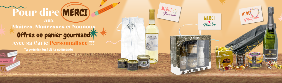 Coffret + Carte remerciement Maîtres, Maîtresse et Nounous